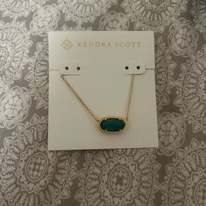 Kendra Scott Gold and Green Pendant Necklace